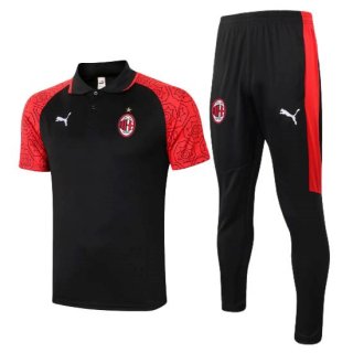 Polo AC Milan Set Completo 2020-2021 Nero Rosso