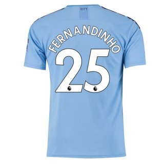 Maglia Manchester City NO.25 Fernandinho Home 2019 2020 Blu