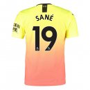 Maglia Manchester City NO.19 Sane Terza 2019 2020 Arancione Maglia Manchester City NO.19 Sane Terza 2019 2020 Arancione