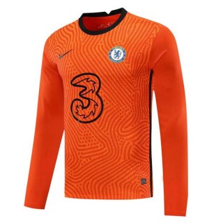 Maglia Chelsea Manga Larga Portiere 2020 2021 Arancione