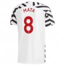 Maglia Manchester United NO.8 Mata Terza 2020 2021 Bianco Maglia Manchester United NO.8 Mata Terza 2020 2021 Bianco