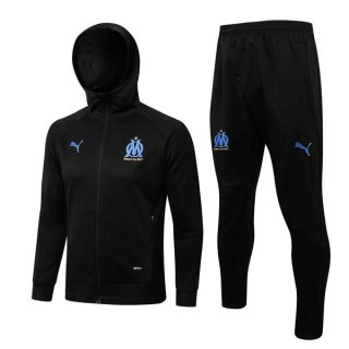 Felpa Cappuccio Set Completo Marseille 2022 2023 Nero
