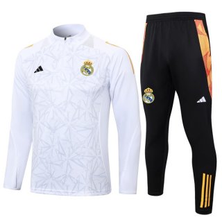 Felpa Allenamento Real Madrid 2024 2025 Bianco Grigio 3