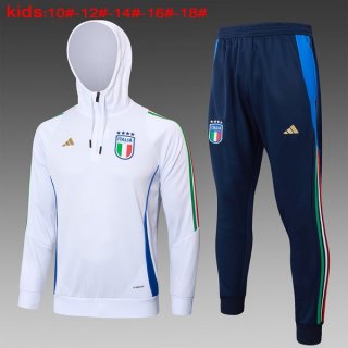 Bambino Felpa Cappuccio Italia 2024 2025 Bianco 3