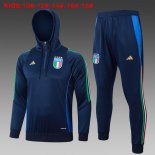 Bambino Felpa Cappuccio Italia 2024 2025 Blu 3