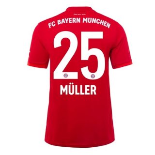 Maglia Bayern Munich NO.25 Muller Home 2019 2020 Rosso