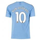 Maglia Manchester City NO.10 Kun Aguero Home 2019 2020 Blu
