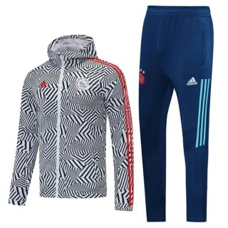 Giacca a vento Ajax Set Completo 2021 2022 Bianco Blu