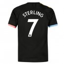 Maglia Manchester City NO.7 Sterling Away 2019 2020 Nero Maglia Manchester City NO.7 Sterling Away 2019 2020 Nero
