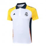 Polo Real Madrid 2024 2025 Bianco Giallo 2 Polo Real Madrid 2024 2025 Bianco Giallo 2