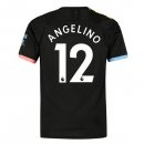 Maglia Manchester City NO.12 Angelino Away 2019 2020 Nero Maglia Manchester City NO.12 Angelino Away 2019 2020 Nero