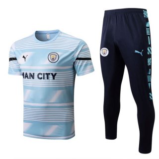 Maglia Manchester City Set Completo 2022 2023 Blu