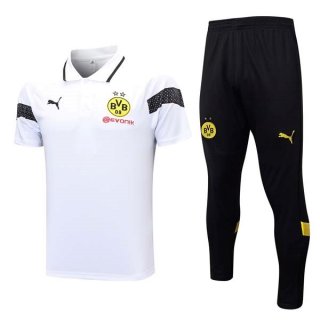 Polo Borussia Dortmund Set Completo 2023 2024 Bianco Nero