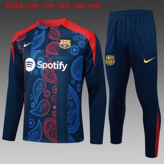 Bambino Felpa Allenamento Barcellona 2024 2025 Blu Rosso