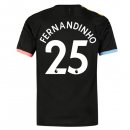 Maglia Manchester City NO.25 Fernandinho Away 2019 2020 Nero Maglia Manchester City NO.25 Fernandinho Away 2019 2020 Nero