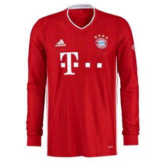 Maglia Bayern Munich Home Manga Larga 2020 2021 Rosso