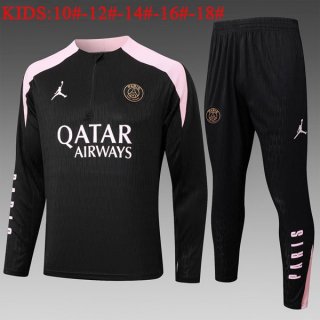 Bambino Felpa Allenamento PSG 2024 2025 Nero Rosa