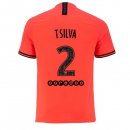 Maglia Paris Saint Germain NO.2 T.Silva Away 2019 2020 Arancione Maglia Paris Saint Germain NO.2 T.Silva Away 2019 2020 Arancione