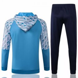 Felpa Cappuccio Marseille 2021 2022 Blu Bianco