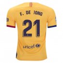 Maglia Barcellona NO.21 De Jong Away 2019 2020 Giallo Maglia Barcellona NO.21 De Jong Away 2019 2020 Giallo