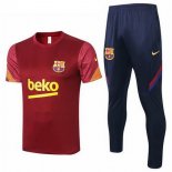 Maglia di Formazione Barcellona Set Completo 2020 2021 Rosso Giallo