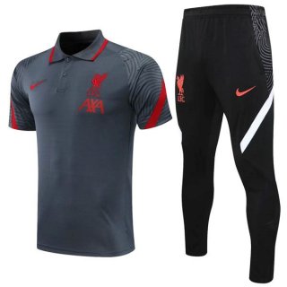 Polo Liverpool Set Completo 2020-2021 Grigio Nero