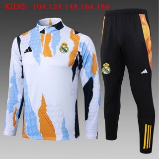 Bambino Felpa Allenamento Real Madrid 2025 2026 Blu Bianco