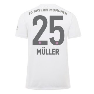 Maglia Bayern Munich NO.25 Muller Away 2019 2020 Bianco