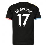 Maglia Manchester City NO.17 De Bruyne Away 2019 2020 Nero