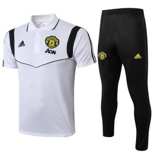 Polo Manchester United Set Completo 2019 2020 Bianco Nero