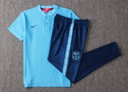 Polo Set Completo Barcellona 2019 2020 Blu Luce