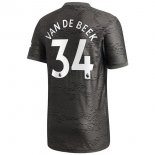 Maglia Manchester United NO.34 Van De Beek Away 2020 2021 Nero