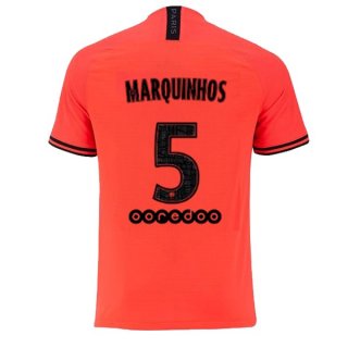 Maglia Paris Saint Germain NO.5 Marquinhos Away 2019 2020 Arancione