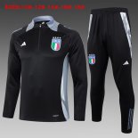 Bambino Felpa Allenamento Italia 2024 2025 Nero Grigio 3