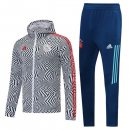 Giacca a vento Ajax Set Completo 2021 2022 Bianco Blu Giacca a vento Ajax Set Completo 2021 2022 Bianco Blu