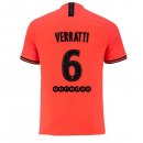 Maglia Paris Saint Germain NO.6 Verratti Away 2019 2020 Arancione Maglia Paris Saint Germain NO.6 Verratti Away 2019 2020 Arancione