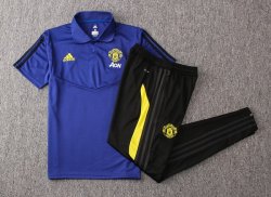Polo Manchester United Set Completo 2019 2020 Blu Giallo Nero Polo Manchester United Set Completo 2019 2020 Blu Giallo Nero