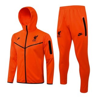 Felpa Cappuccio Set Completo Liverpool 2022 2023 Arancione