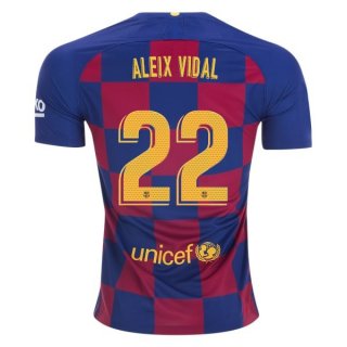 Maglia Barcellona NO.22 Aleix Vidal Home 2019 2020 Blu Rosso