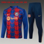 Bambino Felpa Allenamento Barcellona 2024 2025 Blu Rosso 3