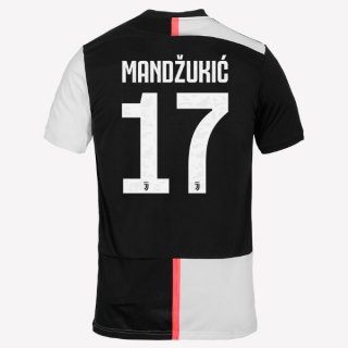 Maglia Juventus NO.17 Mandzukic Home 2019 2020 Bianco Nero