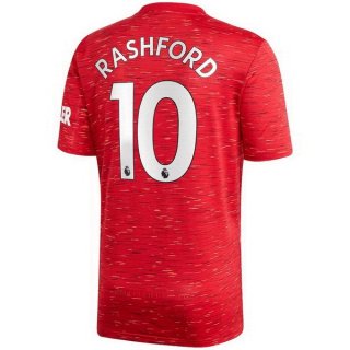 Maglia Manchester United NO.10 Rashford Home 2020 2021 Rosso