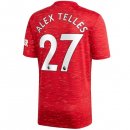 Maglia Manchester United NO.27 Alex Telles Home 2020 2021 Rosso Maglia Manchester United NO.27 Alex Telles Home 2020 2021 Rosso