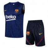 Maglia Barcellona Set Completo Senza Maniche 2022 Blu Nero Maglia Barcellona Set Completo Senza Maniche 2022 Blu Nero