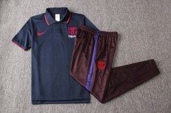 Polo Set Completo Barcellona 2019 2020 Blu Navy Borgogna