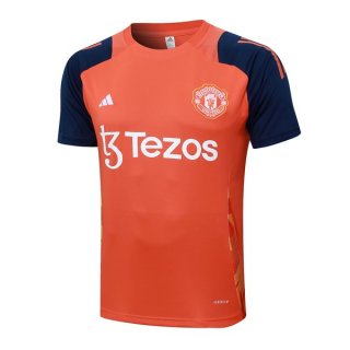 Maglia Formazione Manchester United 2024 2025 Arancione Blu