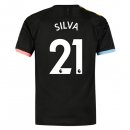 Maglia Manchester City NO.21 Silva Away 2019 2020 Nero Maglia Manchester City NO.21 Silva Away 2019 2020 Nero