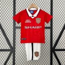 Maglia Manchester United Home Bambino Retro 1999 2000 Maglia Manchester United Home Bambino Retro 1999 2000