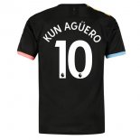 Maglia Manchester City NO.10 Kun Aguero Away 2019 2020 Nero
