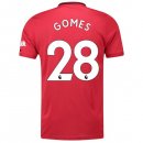 Maglia Manchester United NO.28 Gomes Home 2019 2020 Rosso Maglia Manchester United NO.28 Gomes Home 2019 2020 Rosso